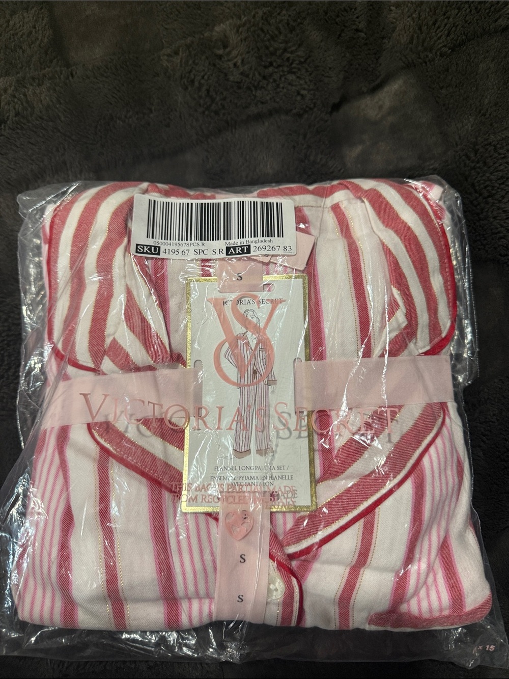 Victoria's Secret Pink & White Striped Pajama Set